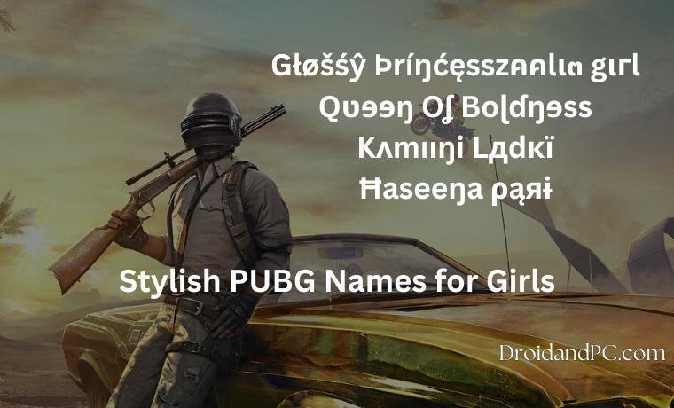 Stylish PUBG Names for Girls