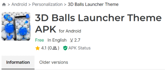 3D Balls Launcher Theme