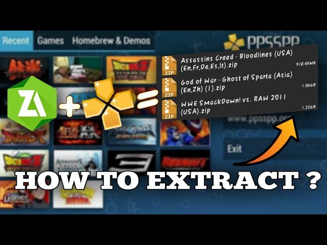 Extract the PPSSPP games ISO file